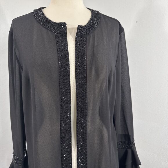 Studio One Kimono Womens 14 Black Sheer Flare Sleeve Whimsical Goth Fairy Y2K - Picture 2 of 11